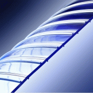 Rouleau de 50m - Lanière PVC standard nervuré azuré bleu 200mm x 6mm pour isolation et séparation_1