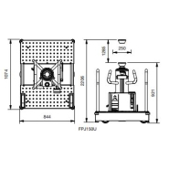 Vérin de fond de fosse télescopique hydropneumatique de déplacement latéral, capacité 15t pour la pose/dépose des boîtes de vitesses - avf 4221_1