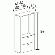 Armoire à dossiers suspendus 2 tiroirs - 1 niche - 2 étagères - hauteur 196 cm (4 largeurs au choix) So Madrid_1