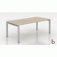 Bureau droit ECO - Mobel linea - Argent Ral 9006, 120, Acacia foncé_1