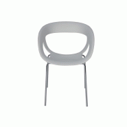 Chaise d'accueil Sona - structure en acier chromé - modèle empilable pour usage intérieur et extérieur_1