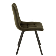 Chaise Milena - Vert foncé en velours avec pieds en métal laqué noir - Design moderne et confortable_1
