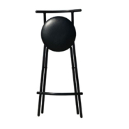 Tabouret de bar avec assise en vinyle PU -  samlight rond_1