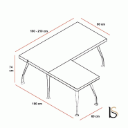 Bureau de Direction Segno avec retour - Dellarovere - 180, Noyer_1