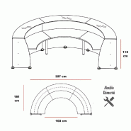 Comptoir d'accueil Glass finition laquée - Quadrifoglio - Rouge pourpre_1
