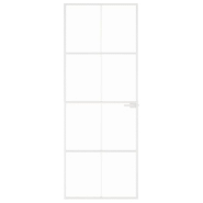 Vidaxl porte d'intérieur blanc 76x201,5 cm trempé verre aluminium fin 153670_1