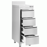 Meuble bas inox à tiroirs PREMIUM - 400 x 600 mm - 4 tiroirs - SS4SI46A_1