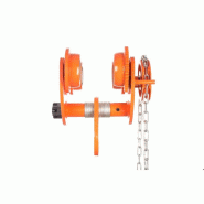 Chariot porte-palan mécanique GCL 3Tx3M - entraînement par chaîne, capacité 3 tonnes, hauteur 3 mètres_1