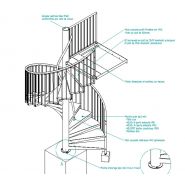 Escalier hélicoïdal barreaude - l'hélicoidal - diamètre du colonne centrale 168 mm