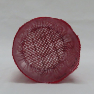 Pot en jute rouge bords dentelés avec interieur PET Ø12,5 H12,5 cm - par 12_1