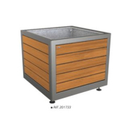 Bac à palmier SILAOS - tout acier, acier et bois, acier et plastique recyclé - design harmonisé pour espaces verts_1