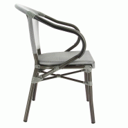 Fauteuil exterieur restaurant Biarritz - GRIS_1