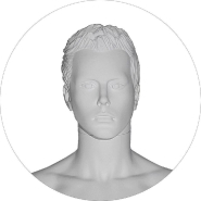 Mannequin Homme Tête Sculptée Fibre de Verre Blanc H186cm_1
