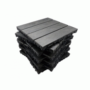 Pack 1 m² caillebotis en bois composite coextrudé - 11 pièces 30x30 cm - Coloris charbon - Surface couverte 1 m²_1