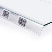 Porte-étiquette basculant transparent L1000xH40mm pour tablette verre 8 à 10mm en plastique_1