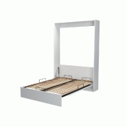 Armoire lit escamotable Dynamo blanc mat - ouverture assistée et pieds automatiques - couchage 160x200 cm_1