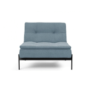 Fauteuil lit design convertible DUBLEXO Lauge Soft Indigo - 90x115 cm - Pieds métal noir - INNOVATION LIVING_1