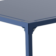 Table GILKIT structure et plateau 2mm en métal bleu 120x60x65 cm_1