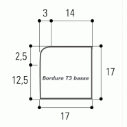 Bordure T3 avaloir traversant 100 cm