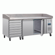 Comptoir à pizza 2 portes avec dessus granit 7 tiroirs à patons serie U 290L UA080 Polar_1