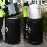 Poubelle publique métal Guppy - Glasdon - 85 litres - résistant au feu_1