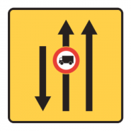 Panneau de voirie temporaire KD9 ex2 - Changement de chaussée ou de trajectoire_1
