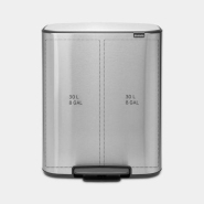 Poubelle à pédale Bo -2 x 30 litres - Matt Steel Fingerprint Proof pour tri sélectif et hygiène parfaite_1