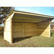 Abri de stockage en bois traité autoclave classe IV - Toiture bac acier galvanisé - Ossature robuste et ancrage avec platine_1