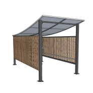 Abri pour chariot à toiture concave - Profondeur 4350mm x l 2330mm x h 2705mm - EVO 3 - Le temple du mobilier_1