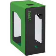 Borne de tri sélectif 90L Vigipirate sans serrure - Façade Grise - CUBATRI_1
