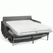 Canapé convertible scandinave 140 cm - Matelas 16 cm - Système express avec sommier à lattes RENATONISI - Tweed gris graphite_1