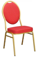 Lot de 12 Chaises Banquet Confort - Rouge et Dorée_1