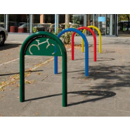 Appui Vélos Trombone Avec Signalétique - Diam 60 mm - Hauteur 1000 mm - Tube Acier Ø 60 mm_1