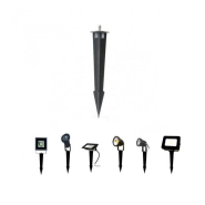 Poteau jardin en aluminium pour projecteur LED - réf 1435 - IP65, extérieur, 10W à 50W_1