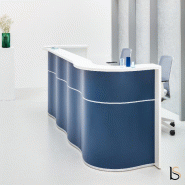 Comptoir d'accueil 3 postes Wave - MDD - Bleu mat, 312_1