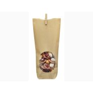 Emballage écologique - deltasacs - sac fond carton kraft avec fenêtre ovale - 100 x 220 mm - TKF3_1