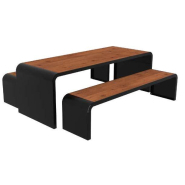 Table Pique Nique New York Métal/Compact HPL Lames_1