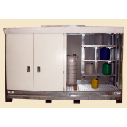 Armoire de stockage en rétention pour fûts de 220 L et conteneurs gamme ECOPACK - capacité jusqu'à 12 fûts ou 3 conteneurs de 1000 L_1