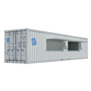 Container aménagé Snack-Box 40 pieds - vantail relevable en acier Corten, idéal pour points de vente et événements_2