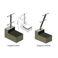 Garde-corps de sécurité pour toiture-terrasse - Fixé en tête d'acrotère - Montant profilé en aluminium - GM_1
