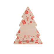 Support téléphone en forme de sapin de Noël - contreplaqué de bouleau - couleur rouge_1
