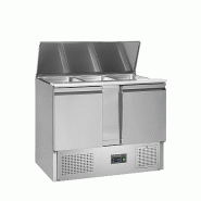 Comptoir pour saladette GN1/1 - 2 portes pleines à charnières | Tefcold - SA1045_1