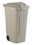 Conteneur sur roues 110L - poignée ergonomique - Beige - 510x520xH805 mm - Lot de 4_1