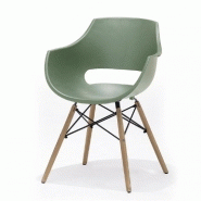Lot de 4 chaises scandinaves REMO - Coque verte finition mat - Piétement en hêtre naturel_1
