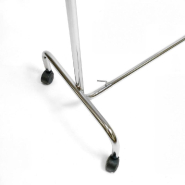 Portant droit réglable L135cm avec tirettes - Chromé - Hauteur 110 à 197cm - Capacité 60kg_1