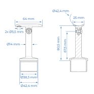 Support orientable inox Ø42,4mm_1
