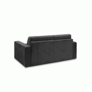 Canapé convertible express Midnight Amore 140cm - Matelas 16cm - Velours gris anthracite - 3 places - Fabrication italienne_1