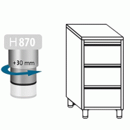 Meuble inox central 3 tiroirs profondeur 700 x 500 mm_1