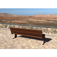 Banc public Quatro UM377X - fonte ductile avec traitement anticorrosion et lattes en bois tropical_1