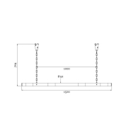 Bavette limiteur de hauteur - compatible portique - fixation par chaîne 500 mm et anneaux - longueur 1500 mm_1